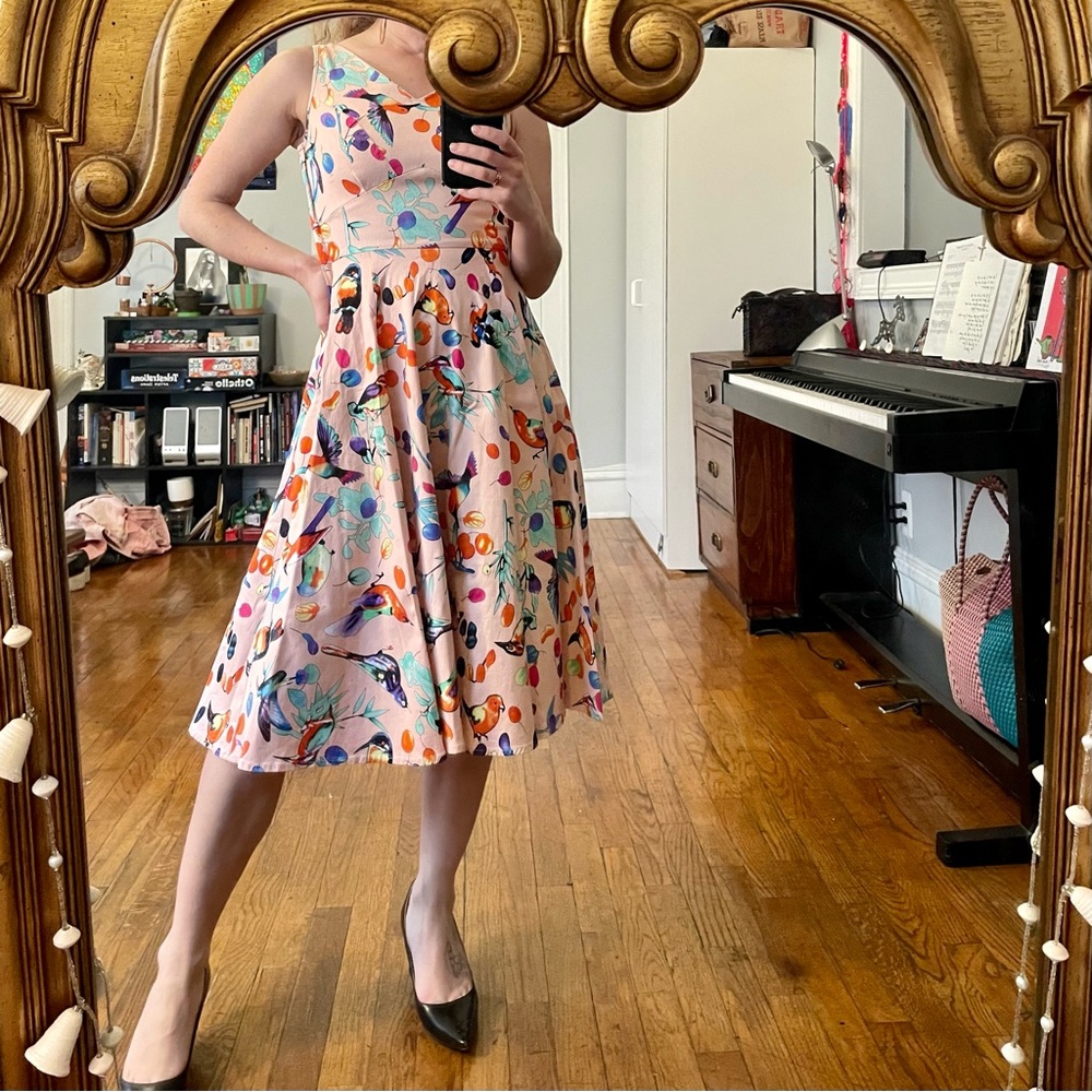 1950s style Hummingbird Dress